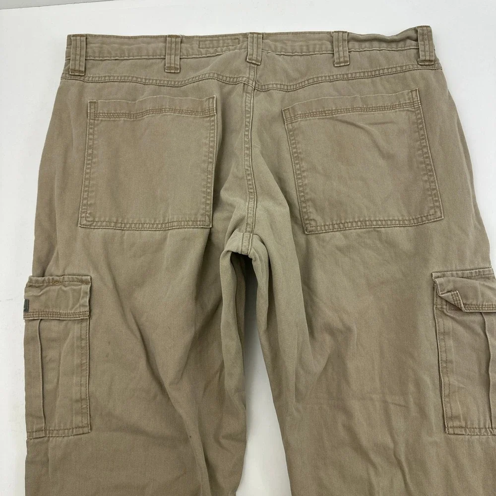 Wrangler Cargo Pants Mens 40x30 Khaki Relaxed Fit Flannel Fleece Lined